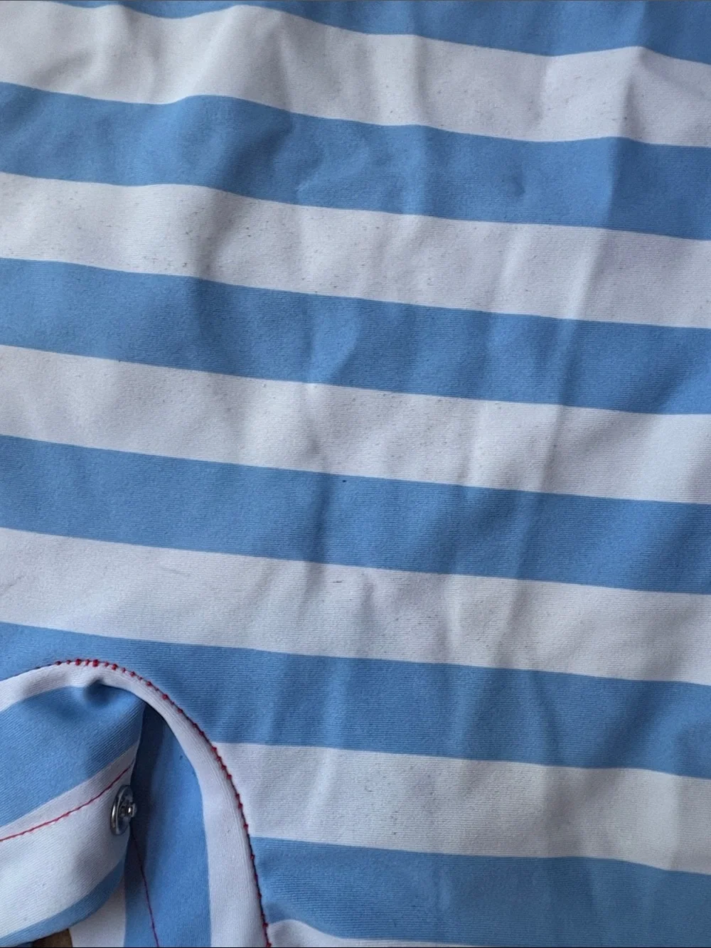 Little Me Blue & White Striped One-Piece with Red Crab Rashguard size 24m